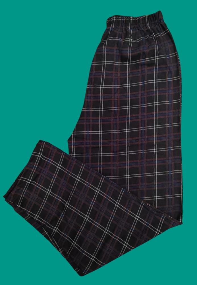 Pantaloni-pijama-barbati-negri-cu-carouri-bumbac, Engros